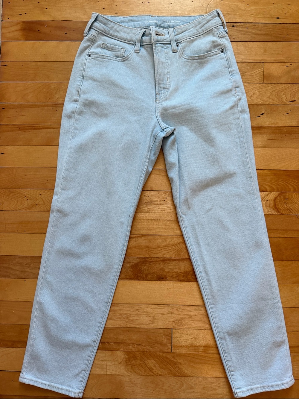 OLD NAVY  Light Blue High-Rise Straight Jeans